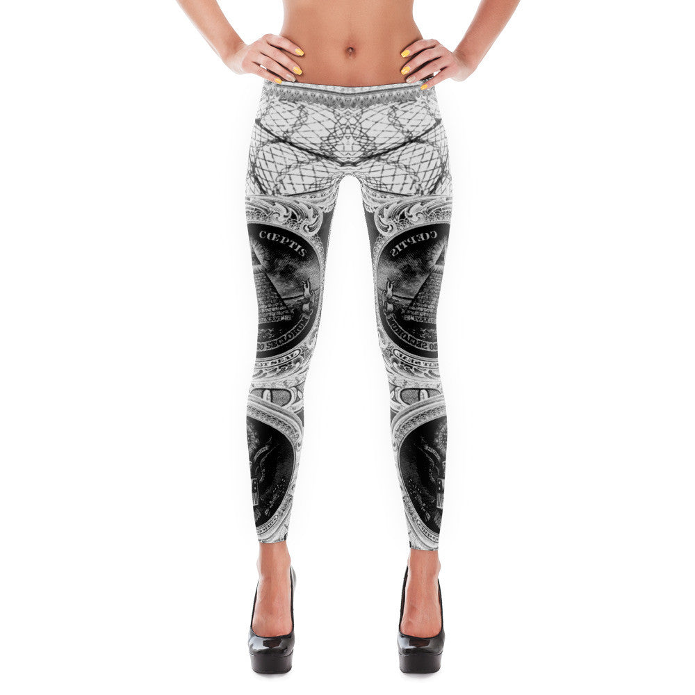 Money Talks Leggings (Negative White)