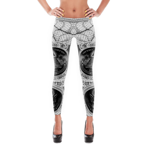 Money Talks Leggings (Negative White)